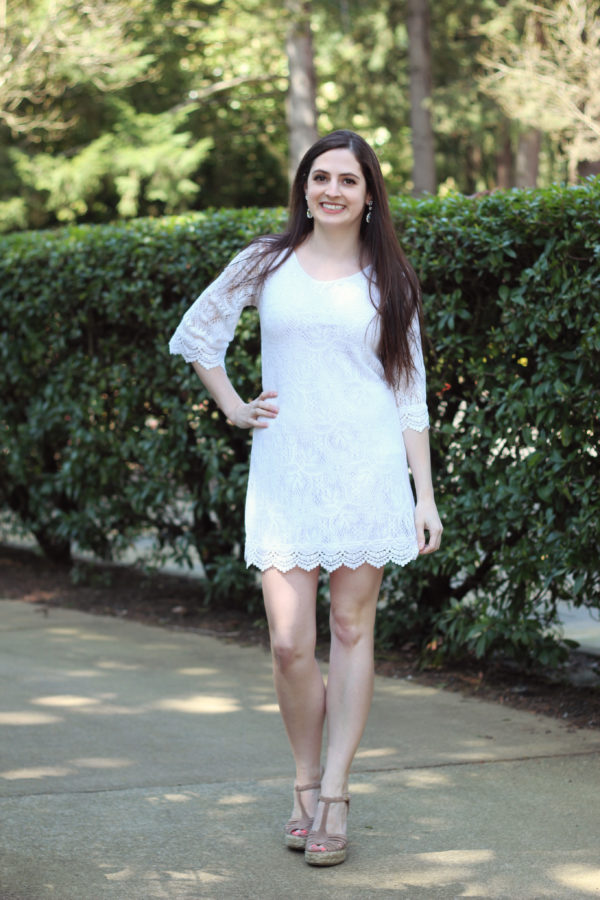 White Lace Dress for Spring | Tiny Gold Fox